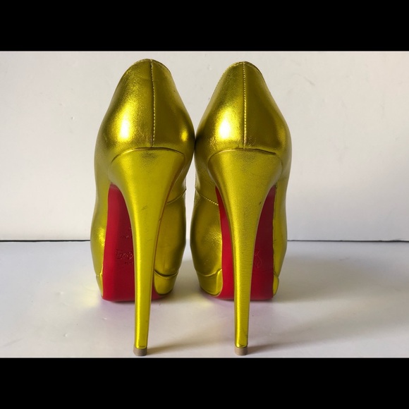 CHRISTIAN LOUBOUTIN PALAIS ROYALE LIME METALLIC - Picture 6 of 10